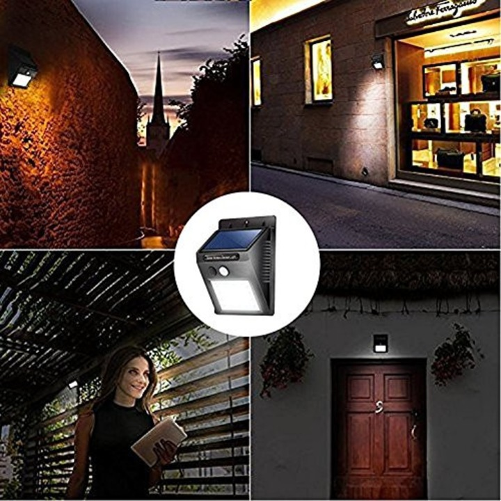 Lampă Solară cu 30 LED-uri, 3 Moduri, Senzor de Mișcare, IP65 – Iluminare Inteligentă pentru Exterior