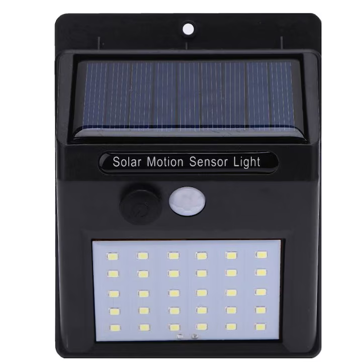 Lampă Solară cu 30 LED-uri, 3 Moduri, Senzor de Mișcare, IP65 – Iluminare Inteligentă pentru Exterior