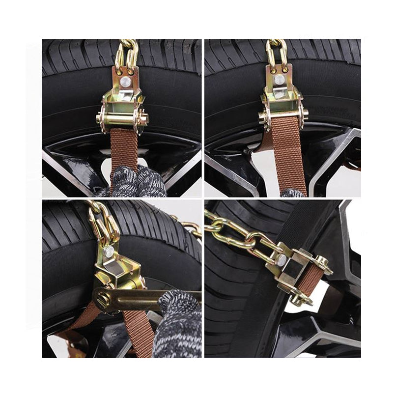 Lanțuri Antiderapante Auto Reutilizabile – Set 10 Buc (5 / Anvelopă), Pentru Zăpadă, Gheață și Noroi
