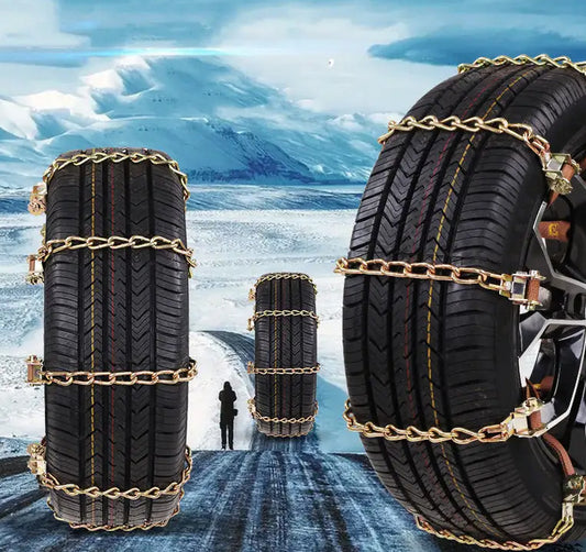 Lanțuri Antiderapante Auto Reutilizabile – Set 10 Buc (5 / Anvelopă), Pentru Zăpadă, Gheață și Noroi