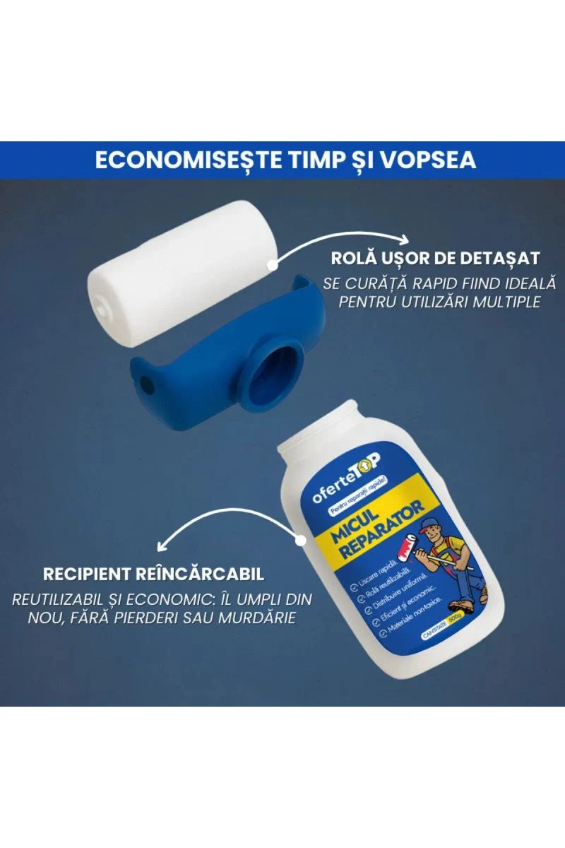 Trafalet Magic cu Vopsea Lavabilă pe Bază de Apă 500g – Rolă Reutilizabilă, Uscare Rapidă, Aplicare Uniformă, Materiale Non-Toxice