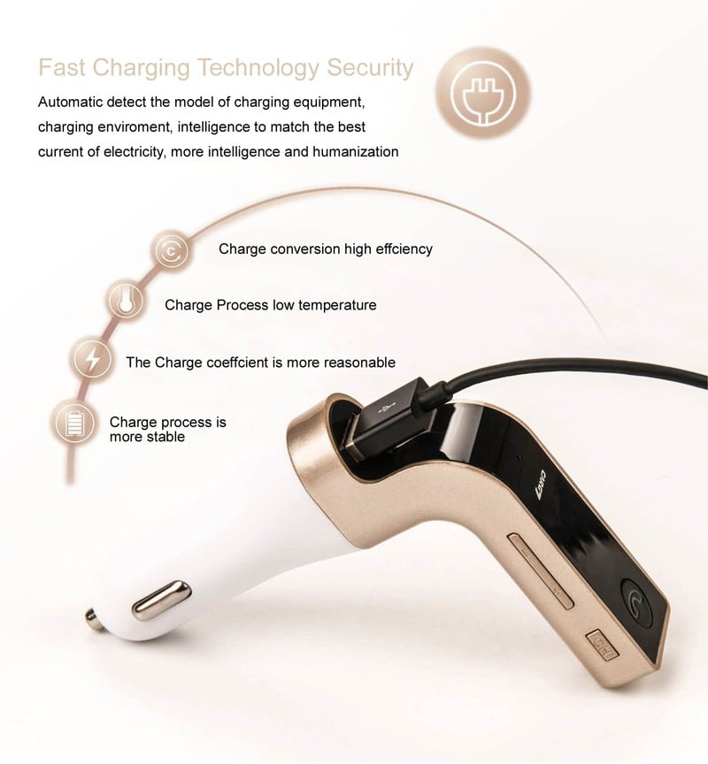 Modulator FM Auto ZET® G7 – Bluetooth, MP3, SD/TF, USB, Hands-Free, Display Digital, Compatibil 9V–26V