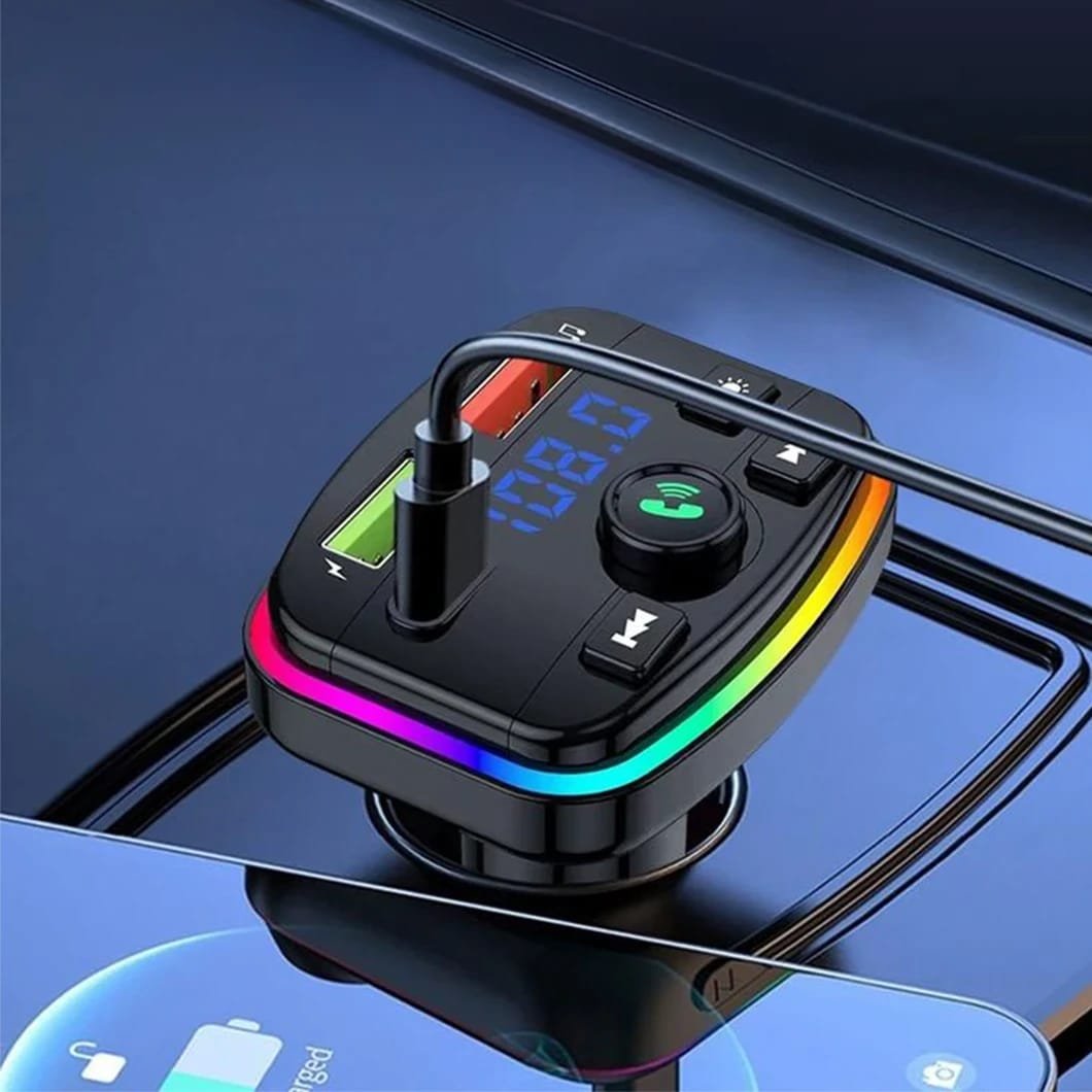 Modulator FM Auto M11 – Bluetooth 5.0, Hands-Free, Încărcare Rapidă 3.1A, Ecran LCD Albastru, USB/TF, Voltmetru, Compatibil 12V–24V