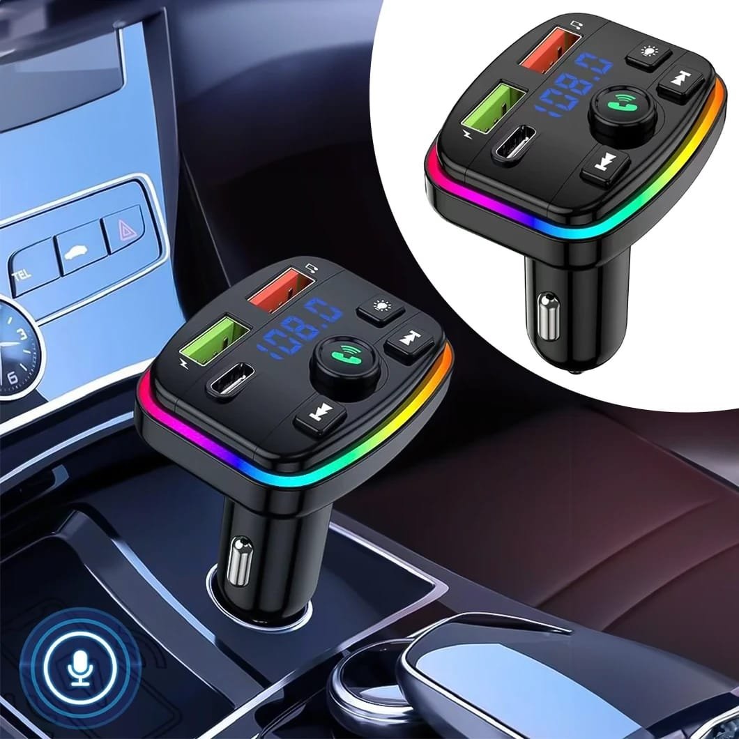 Modulator FM Auto M11 – Bluetooth 5.0, Hands-Free, Încărcare Rapidă 3.1A, Ecran LCD Albastru, USB/TF, Voltmetru, Compatibil 12V–24V