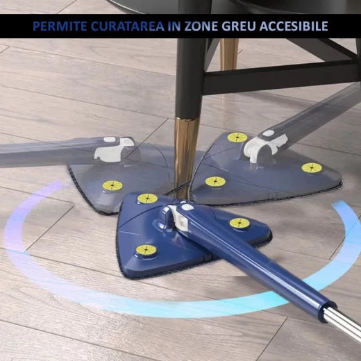 Mop Triunghiular Mâner Telescopic – Microfibră Inclusa Ultra-Absorbantă