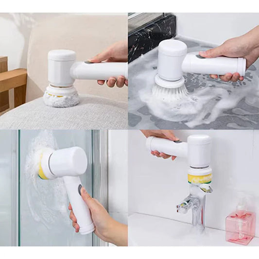 Perie Electrică de Curățare Multifuncțională USB – 3 capete rotative, puternică, compactă și portabilă, curățare rapidă fără efort