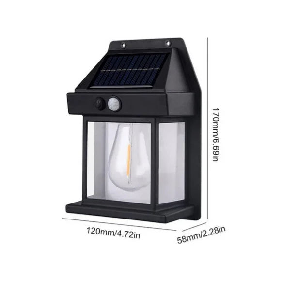 Lampă Solară LED cu Senzor de Mișcare 600LM, IP65, Panou Solar, 1800mAh 6-12 Ore