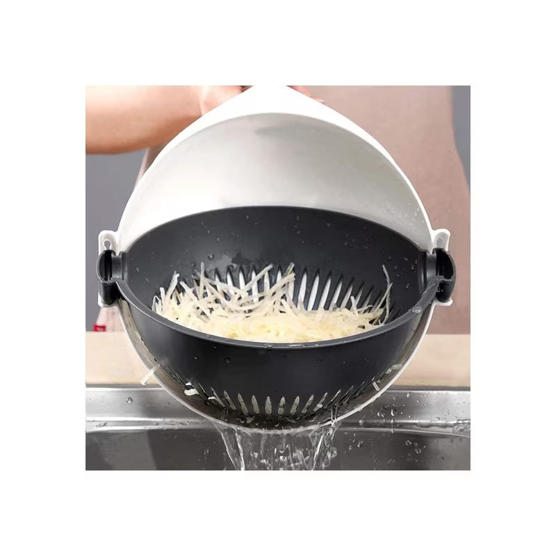 Tocator de Legume 9 în 1 – Multifuncțional, cu Lame din Inox și Recipient Inclus