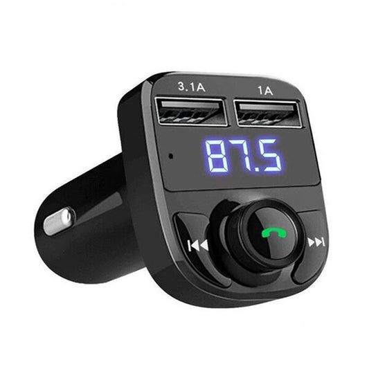 Modulator Auto FM ZET®6– Bluetooth, 2x USB 3.1A, Încărcare Rapidă, Voltmetru, Afișaj LCD Albastru, Redare microSD/USB