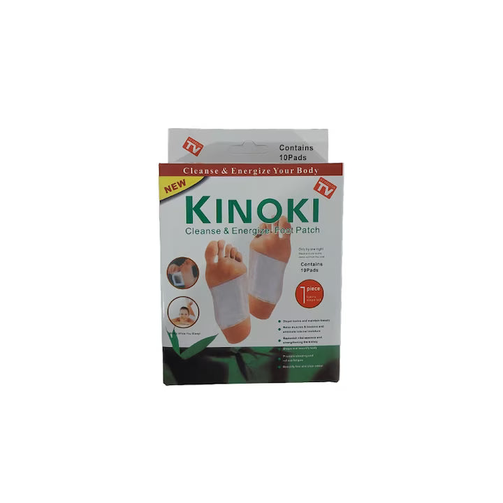 Set 10 Plasturi Kinoki pentru Detoxifiere și Drenaj Limfatic – Eliminarea Toxinelor și Relaxare Naturală