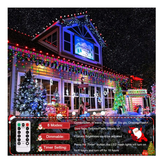 Instalație LED 5m Tip Franjuri cu Telecomandă, 8 Moduri, Alimentare pe Baterii, IP44 – Interior/Exterior