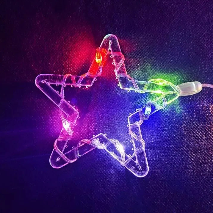Instalație Perdea de Crăciun LED RGB 3m – Interconectabilă, Stele și Reni, 8 Moduri, Multicolor, cu Telecomandă