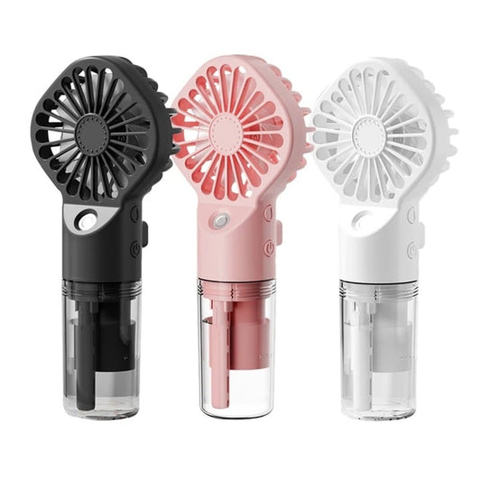 Ventilator portabil cu pulverizare USB – răcoare oriunde, 4 viteze, Baterie 1200mAh