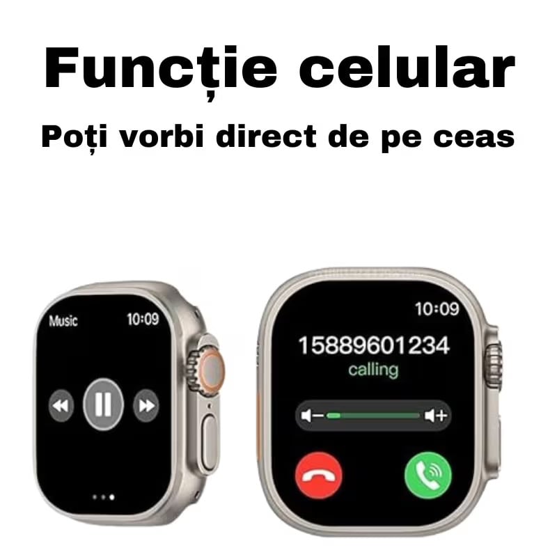 Smartwatch ZET Bluetooth-Conecatre Telefon, Apeluri Raspunde si Vorbește, Notificări mesaje si aplicații, Curea Extra, Încărcator Wireless, Autonomie 3-5 zile– Compatibil Android & iOS