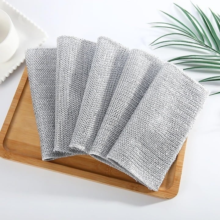 Set 10 lavete multifuncționale din microfibră metalică – 20×20 cm