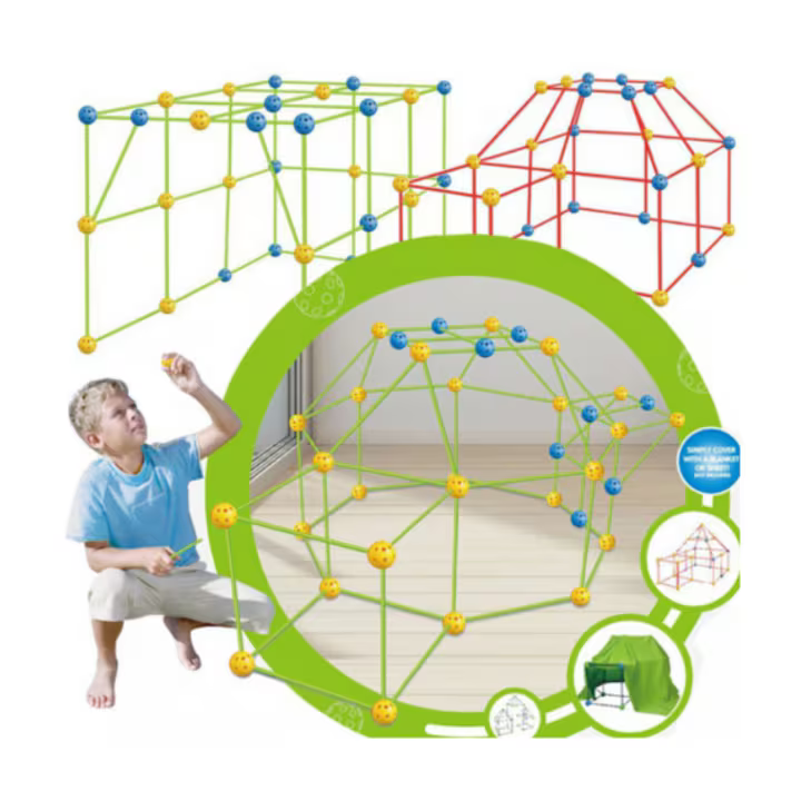 Set Construcție Cort pentru Copii – Creează, Joacă-te, Imaginează!