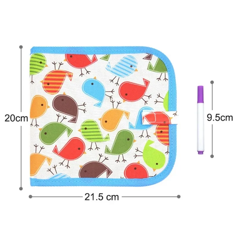 Caiet de desen tip tablă neagră, reutilizabil, cu stilou magic de colorat, design portabil, pentru desen și creativitate, potrivit până la 4 ani