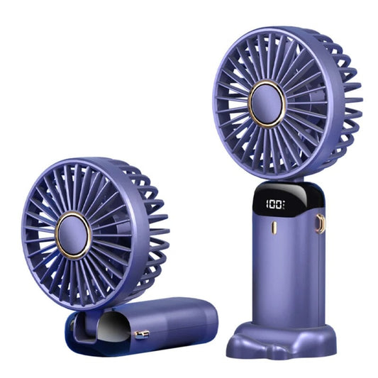 Mini Ventilator Pliabil 5 Viteze, Display LED, Baterie 1800 mAh – răcoare inteligentă, oriunde te afli