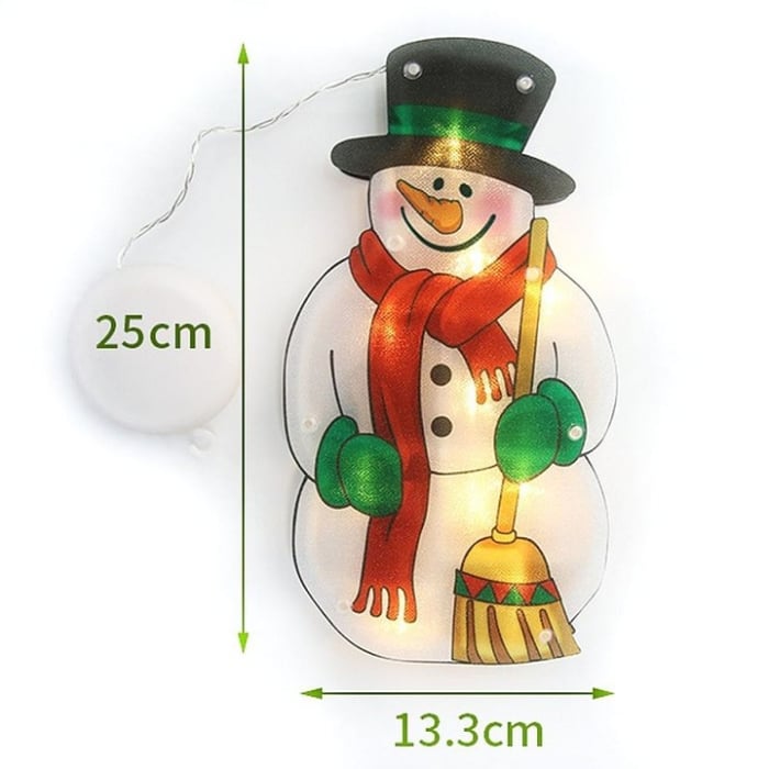 Decorațiune de Crăciun LED pentru Geam – Om de Zăpadă, Multicolor, Alimentare la Rețea