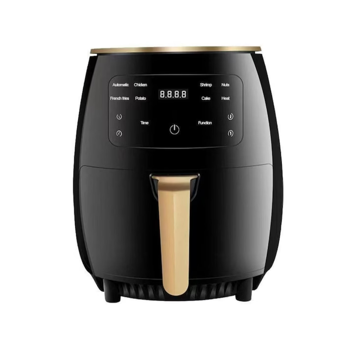 Friteuză fără Ulei cu Aer Cald 2400W, Air Fryer Capacitate 6L, Ecran LCD Touch, 6 Programe Presetate, Accesorii Incluse