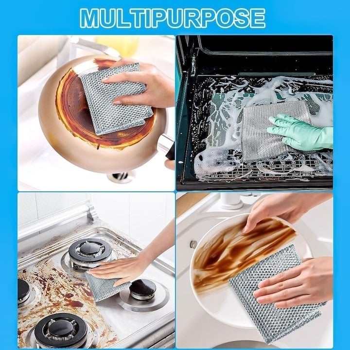 Set 10 lavete multifuncționale din microfibră metalică – 20×20 cm