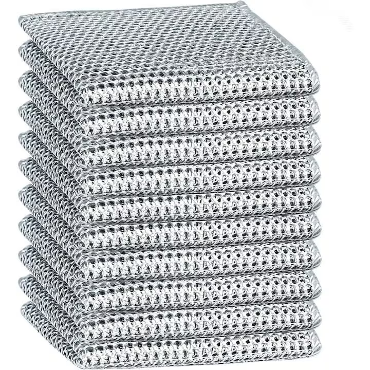 Set 10 lavete multifuncționale din microfibră metalică – 20×20 cm