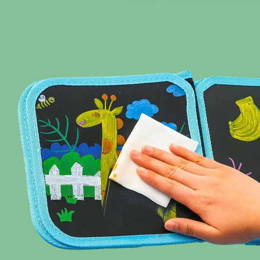 Caiet de desen tip tablă neagră, reutilizabil, cu stilou magic de colorat, design portabil, pentru desen și creativitate, potrivit până la 4 ani