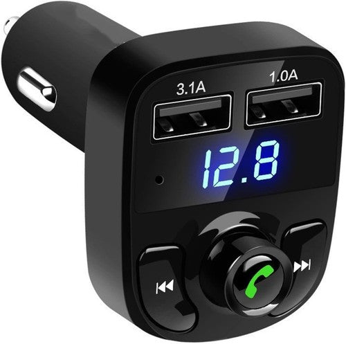 Modulator Auto FM ZET®6– Bluetooth, 2x USB 3.1A, Încărcare Rapidă, Voltmetru, Afișaj LCD Albastru, Redare microSD/USB