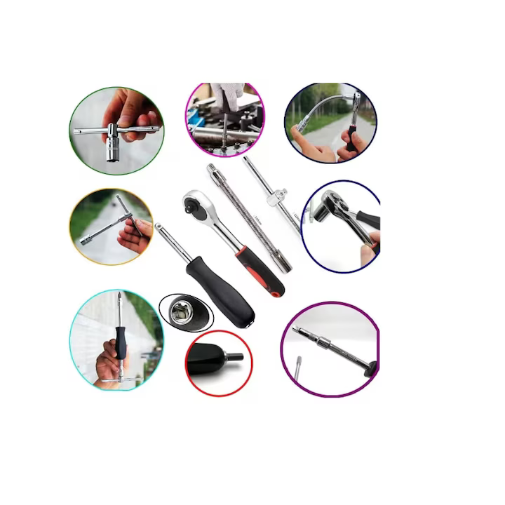 Set Complet de Scule Multifuncțional ZET® 48 Piese, Cutie Robusta din Plastic, Ideal pentru Reparații Auto, Bricolaj și Întreținere Casnică