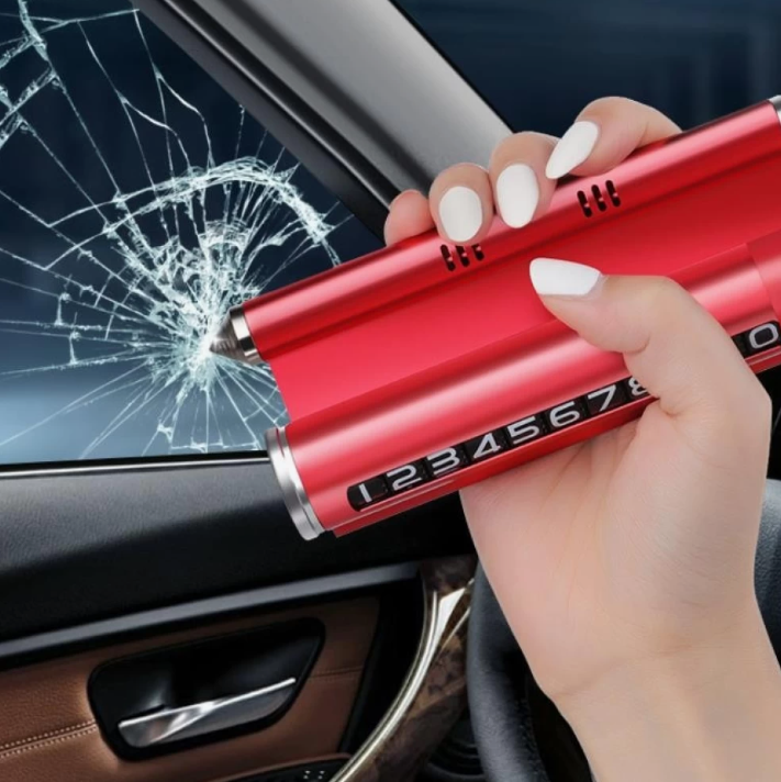 Suport număr de telefon / parcare auto cu odorizant integrat – roșu, design modern