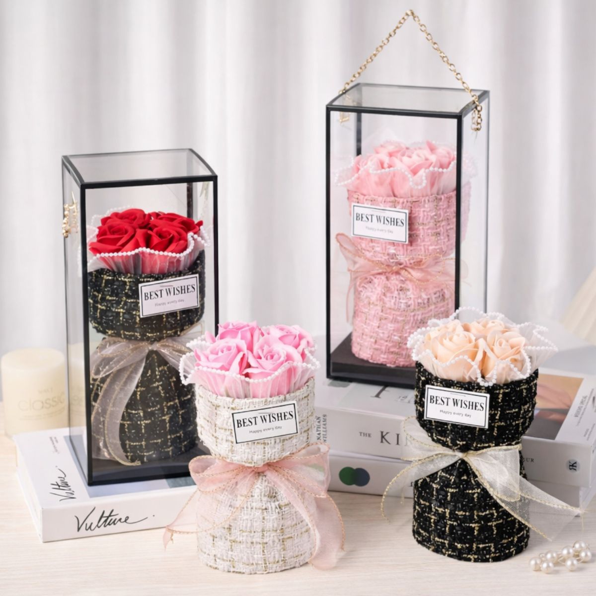 Buchet de Trandafiri "Valentine" din Săpun Parfumat – 20 cm, Cadou Elegant